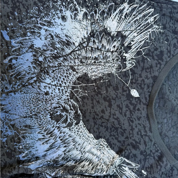 Rock & Republic Black and Gray Graphic Fringe Tank Top - Picture 9 of 9